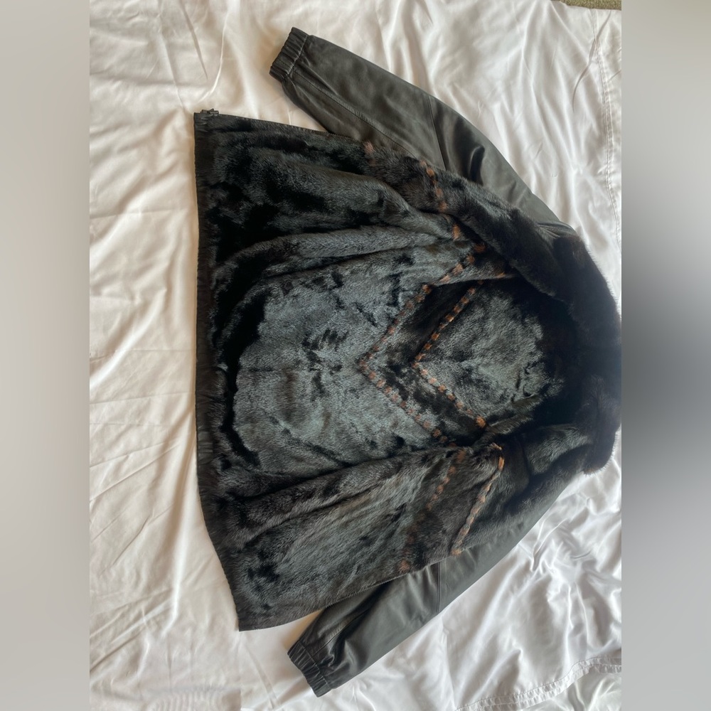 Gorgeous reversible mink and leather jacket.